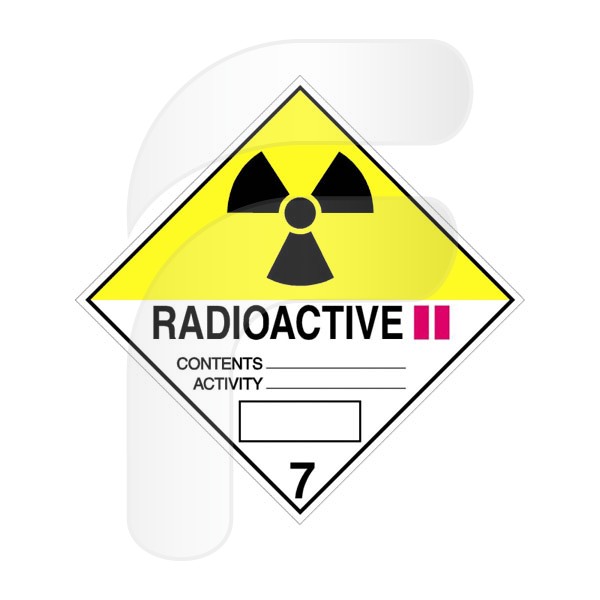 ADHESIVO SEÑAL ADR CLASE 7B MATERIAS RADIOACTIVAS FA101179-18